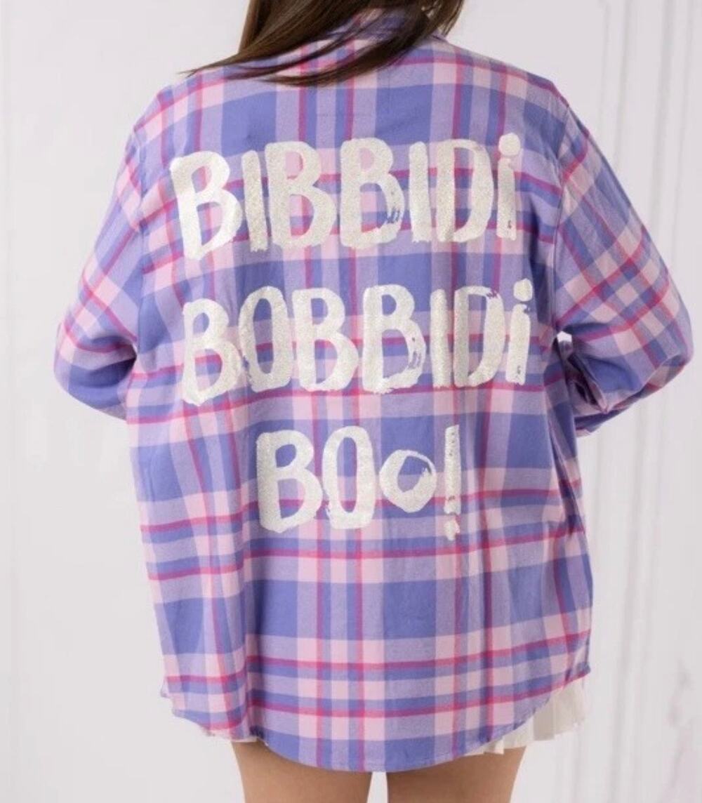 NWOT Cakeworthy Disney Fairy Godmother Cinderella Purple Flannel Shirt 4X